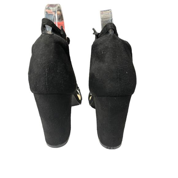 Nicole Miller Carina Heeled Sandal Ankle Strap Chunky Block Open Toe Dressy Sz 9 - Picture 3 of 5